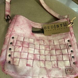 BED|STU Keiki Fuschia Textured Leather Shoulder Bag